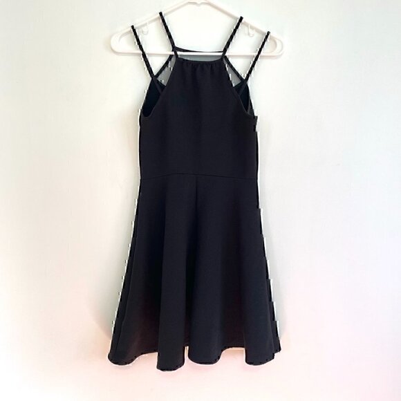 SPARKLE FADE URBAN OUTFITTERS UO Mesh Panel High Neck Skater Dress Black Mini S - Picture 8 of 12